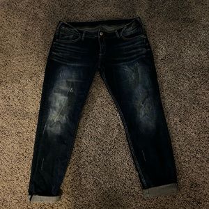 Silver size 34/29 cropped jeans.